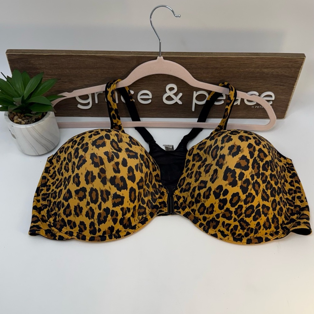 Leading Lady Yellow Leopard Print Bra Sz 48 DD‎